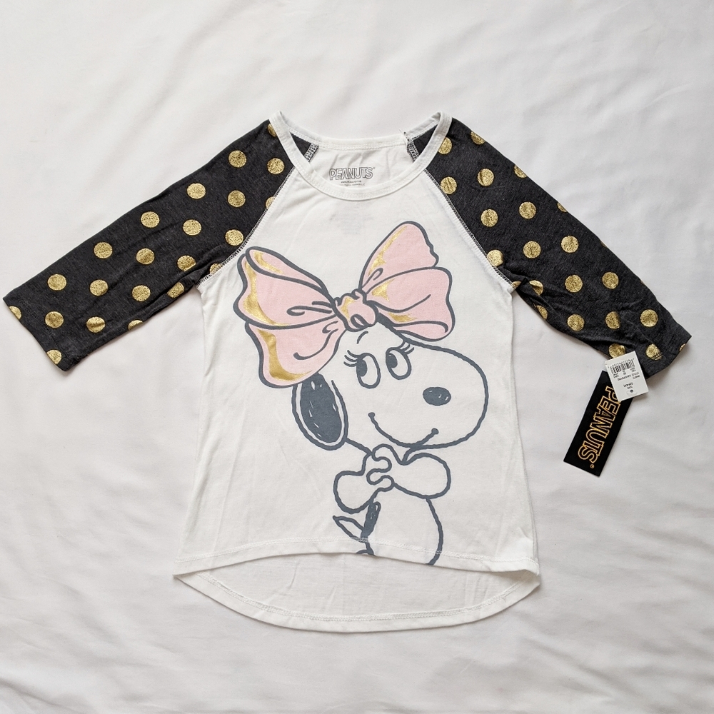 NWT Peanuts Little Girls 3/4 Sleeve Top